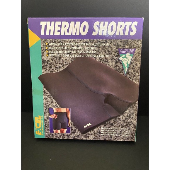 NIB 1996 Vintage Excel Thermo Shorts Neoprene Compression Bodybuilding - Medium